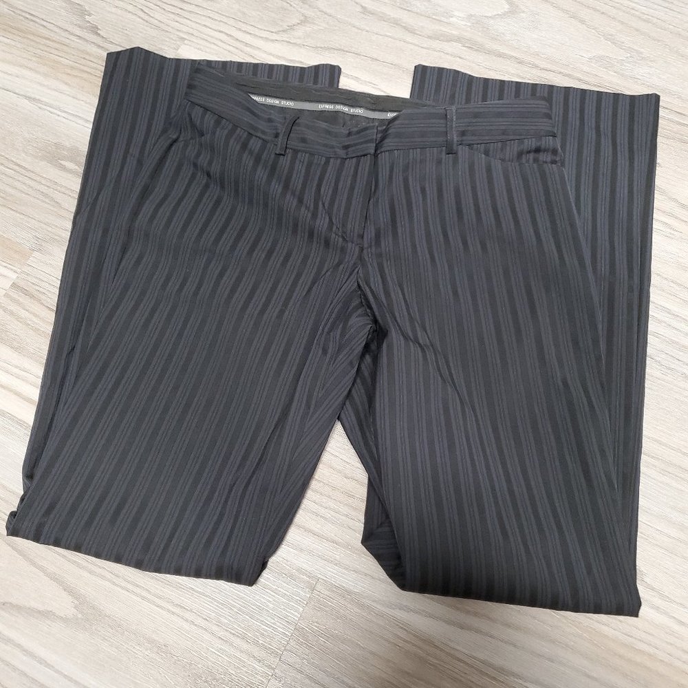 Express Editor Slacks Blue/Black, Size 6